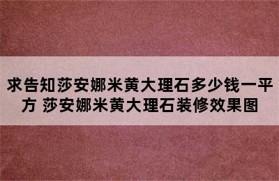 求告知莎安娜米黄大理石多少钱一平方 莎安娜米黄大理石装修效果图